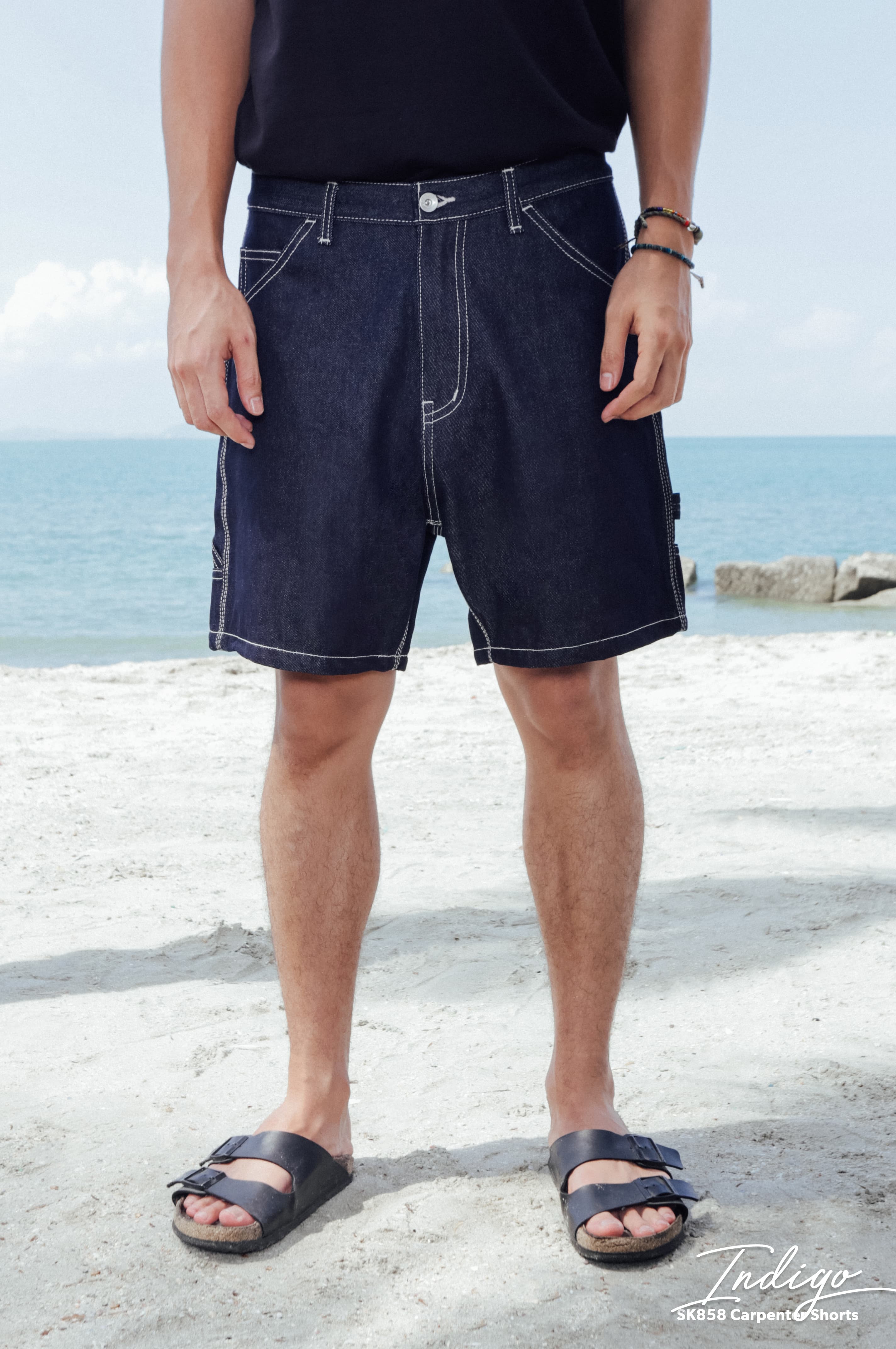 Sk858 Carpenter Denim Shorts (Indigo)