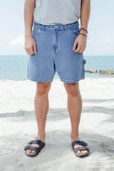 Sk858 Carpenter Denim Shorts (MidBlue)