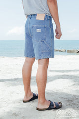 Sk858 Carpenter Denim Shorts (MidBlue)