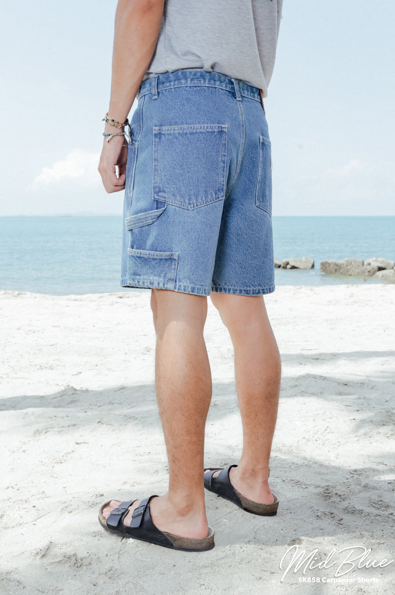 Sk858 Carpenter Denim Shorts (MidBlue)
