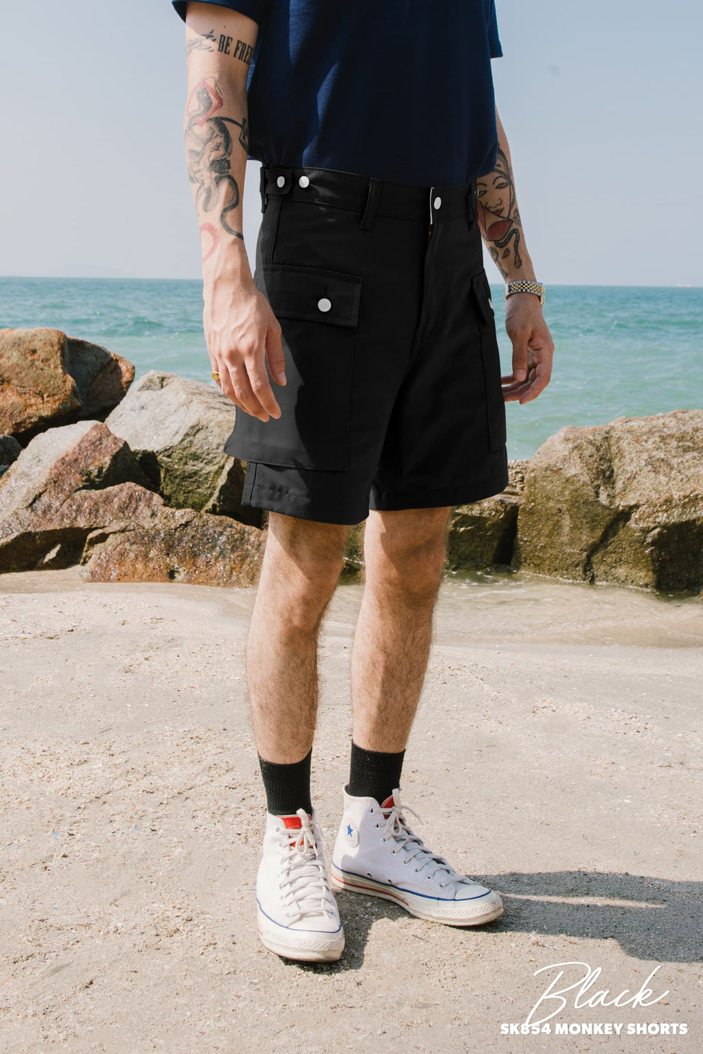 Sk854 Monkey Shorts Black Simpleandraw