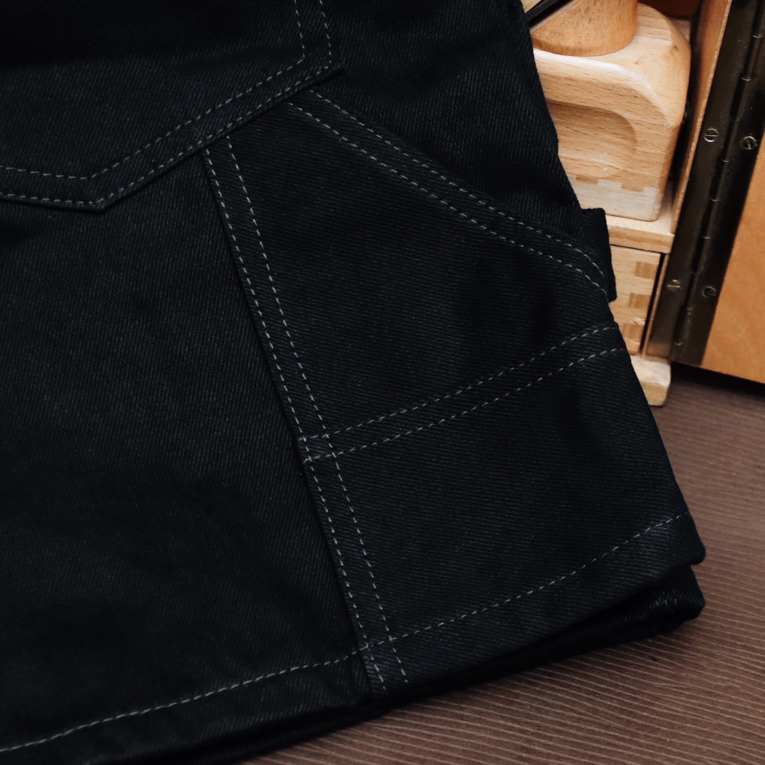 Sk858 Carpenter Denim Shorts (Black)