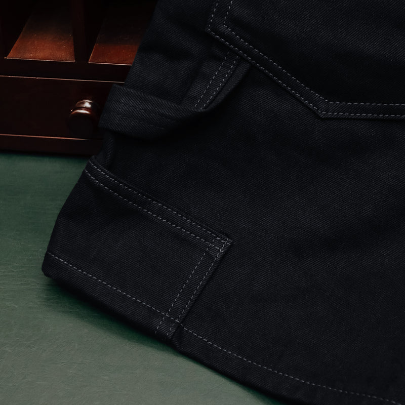 Sk858 BillyBlue Carpenter Denim Shorts (Black)