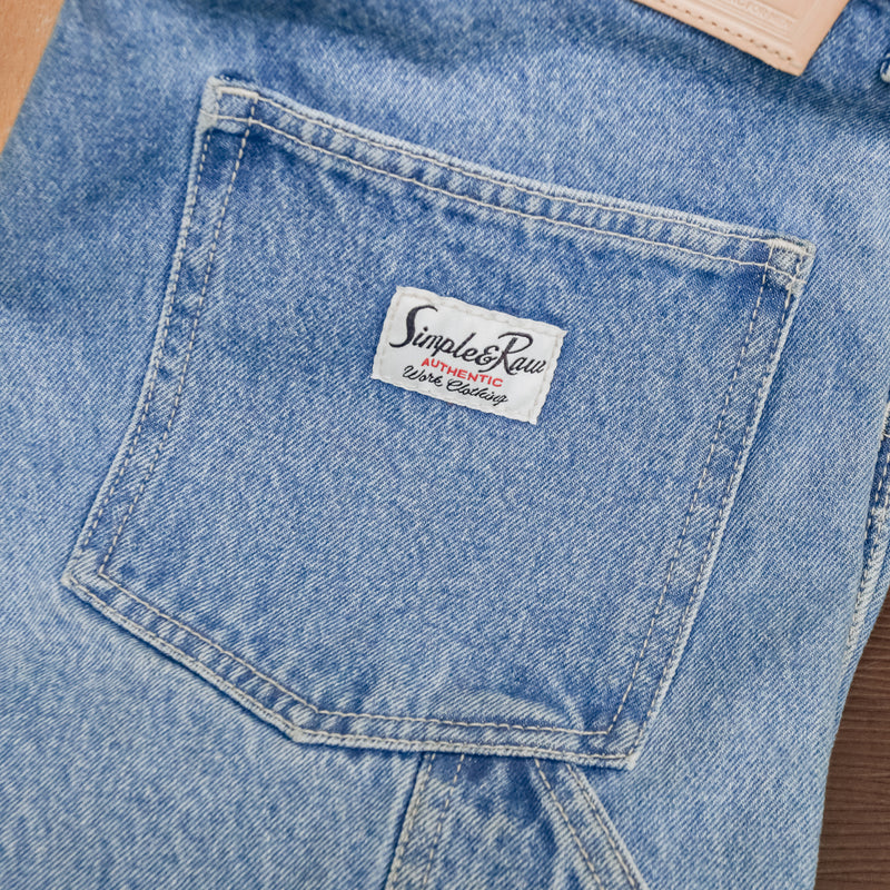 Sk858 Carpenter Denim Shorts (MidBlue)