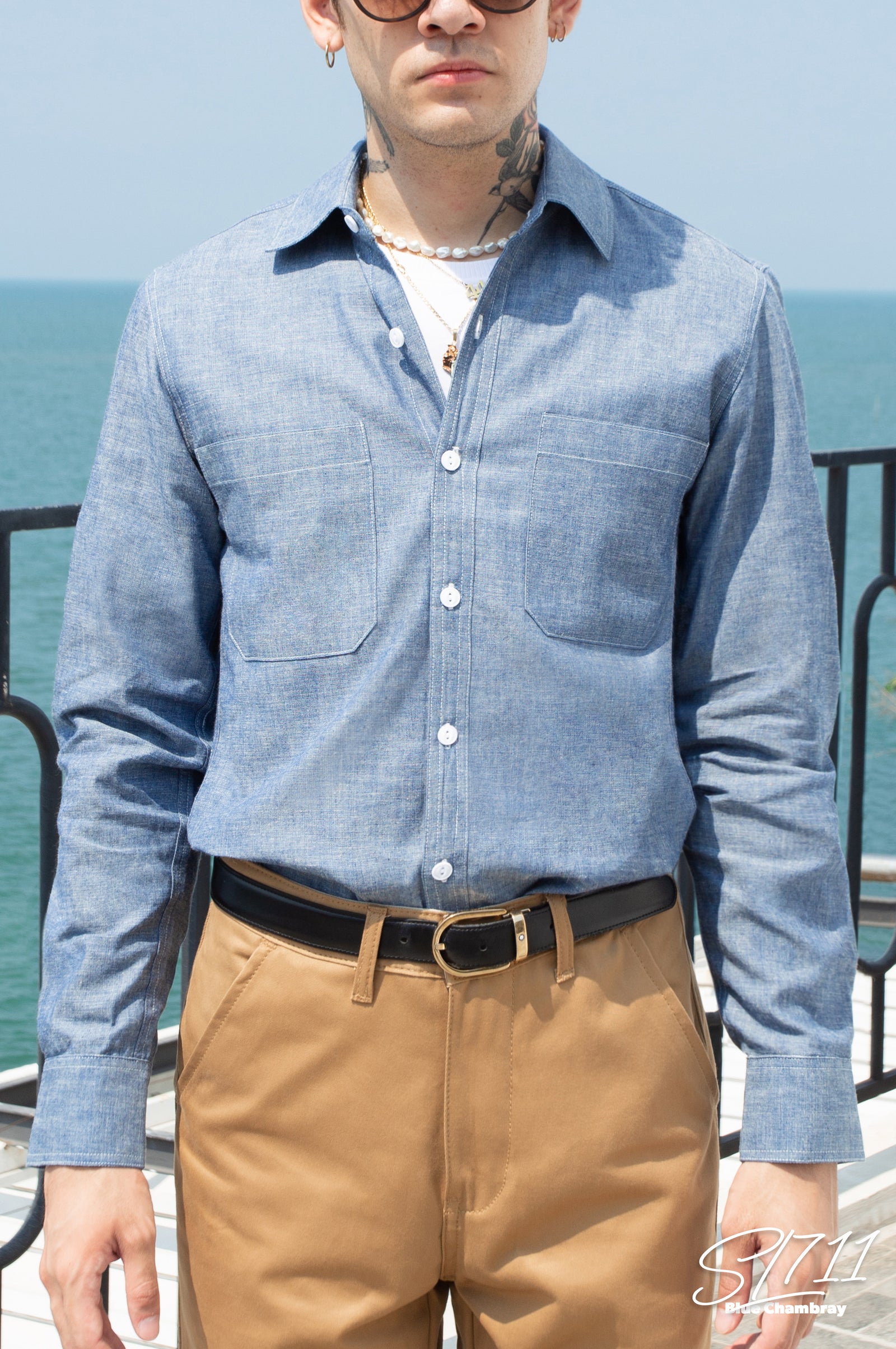 トップス NATURAL COTTON CHAMBRAY SL711 Blue Chambray – SimpleAndRaw.com