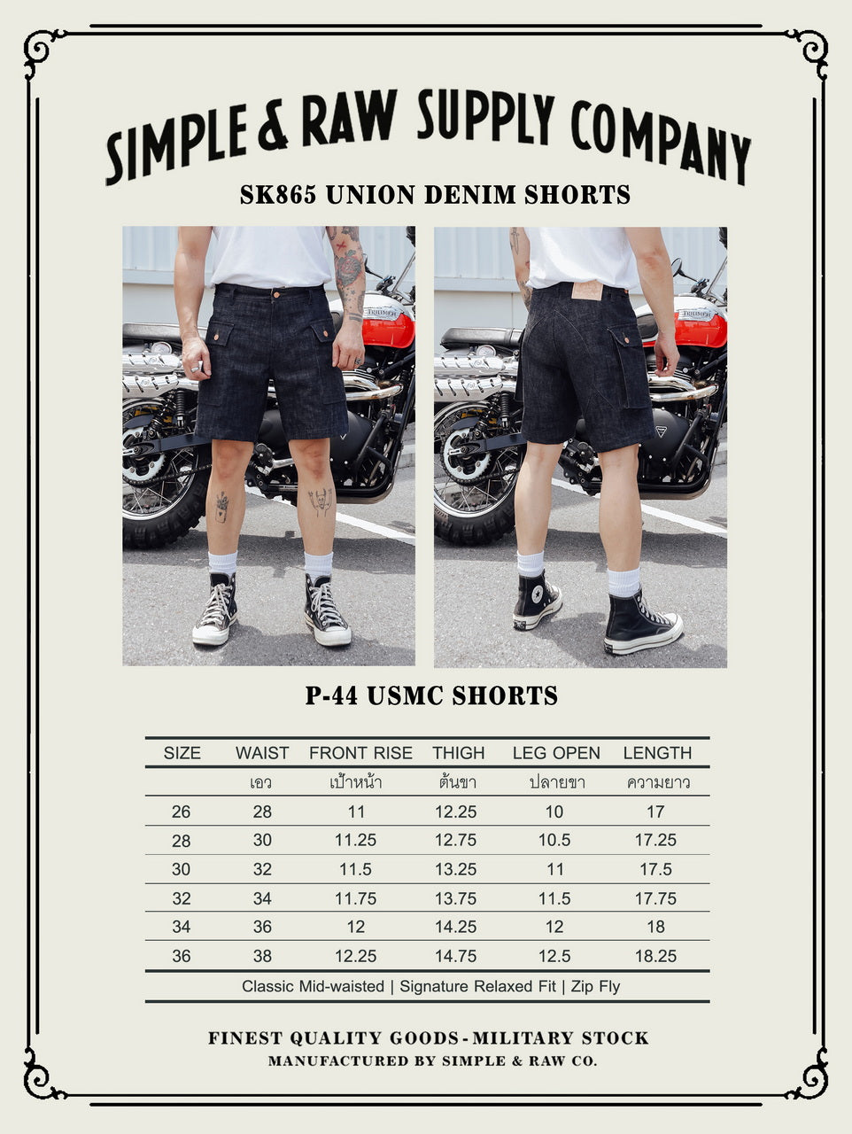 SK865 UnionDenim Shorts 16oz.