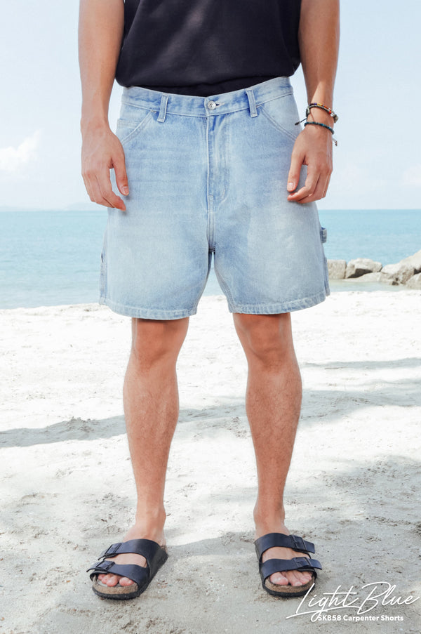 Sk858 Carpenter Denim Shorts (LightBlue)